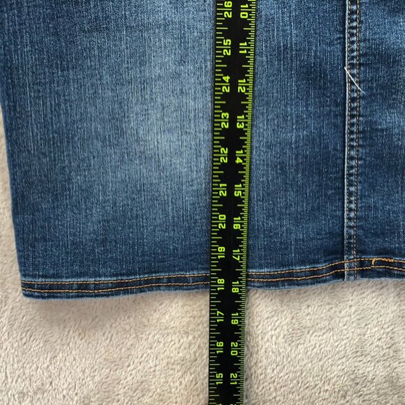 Bit & Bridle Womens Mini Skirt Size 14 Above The Knee Blue Denim Casual Chic - Picture 7 of 9